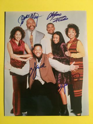 Will Smith " Fresh Prince Of Bel - Air " Signed Cast 8x10 Photo Signed By 4 Rare