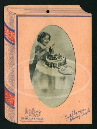 1936 Shirley Temple Cinderella Birthday Frock Insert Hang Tag In Sleeve
