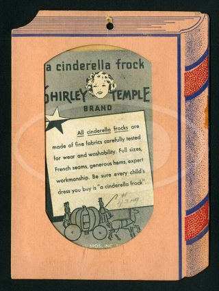 1936 Shirley Temple Cinderella Birthday Frock Insert Hang Tag in Sleeve 2