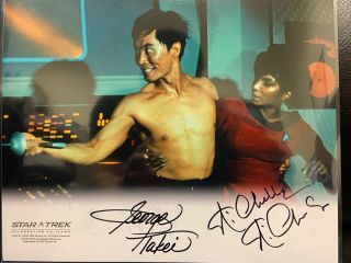 Autographed Photo Of Nichelle Nichols And George Takei