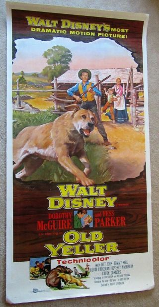 Old Yeller 1957 3sht Movie Poster Linen Disney Classic Ex