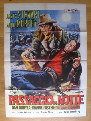 Night Passage James Stewart Western Italian One - Panel Movie Poster 