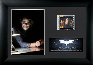 Batman The Dark Knight Joker Heath Ledger Framed Film Cell And Movie Photo