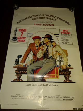 The Sting 1974 1 Sheet Movie Poster Academy Awards Redford Newman