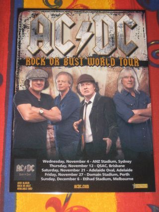 Ac/dc - 2015 Rock Or Bust Australian Tour - Promo Tour Poster.