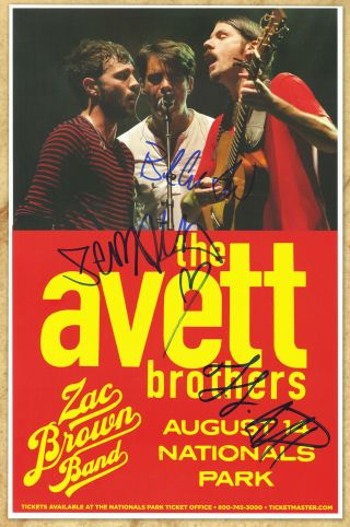The Avett Brothers Autographed Concert Poster 2016 Scott & Seth Avett