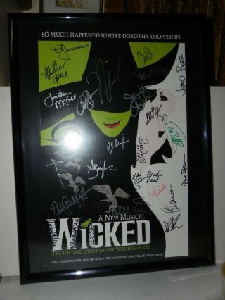 Wicked Witches Of Oz Full Cast Signed Autographed Musical 14x22 Poster In Frame