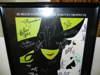 WICKED Witches of Oz Full Cast Signed Autographed Musical 14X22 Poster in Frame 2