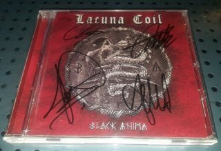 Black Anima By Lacuna Coil Signed Autographed Cd By All