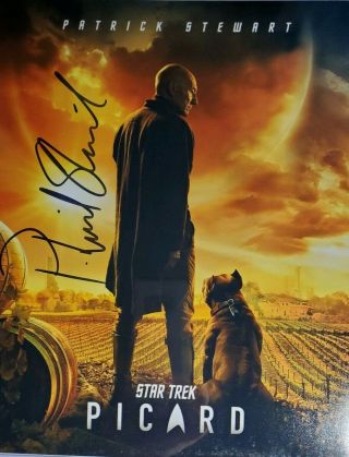 Patrick Stewart Hand Signed 8x10 Photo W/holo Star Trek Picard