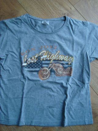 Bon Jovi Pre Owned Lost Highway 2007/8 World Tour Ladies T Shirt (sz M) 2