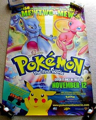 Pokemon The First Movie Movie Poster Authentic 27x40 Single Sided