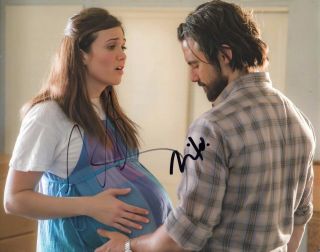 Milo Ventimiglia & Mandy Moore This Is Us Signed 8x10 Photo Look 01 Proof