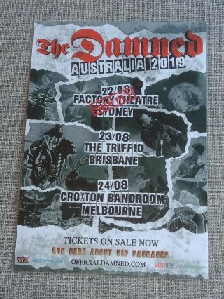 The Damned - 2019 Australian Tour - Laminated Tour Poster - Official