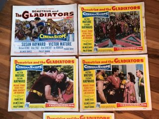 5 Lobby Cards 11x14: Demetrius and the Gladiators (1954) Victor Mature 2