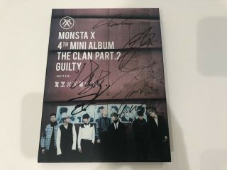 Monsta X The Clan Part 2 Guilty Autograph All Member Signed Promo Album Rare