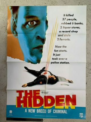 The Hidden Australian Cbs - Fox Vhs Era Video Poster Movie Cult 80s Horror 1 Sheet