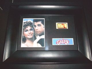 Grease Framed Movie Film Cell Memorabilia Compliments Poster Dvd