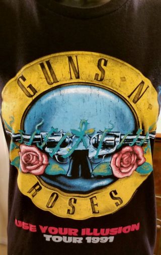 Guns N Roses Bravado Use Your Illusion Tour 1991 Black T - Shirt Sz S