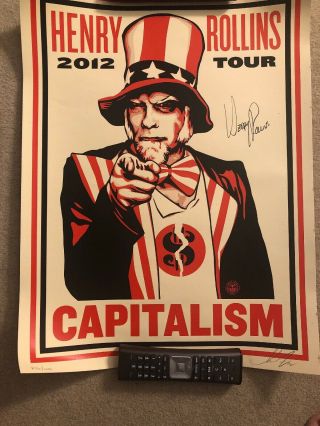 Shepard Fairey Henry Rollins Capitalism Signed Poster