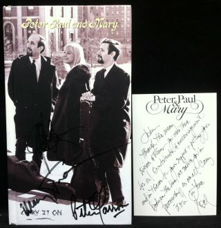 Peter Paul & Mary Autographed Signed 4 - Cd Box Set,  Handwritten Note From Paul