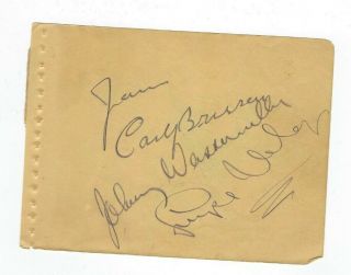 Johnny Weissmuller Lupe Velez Signatures On Same Album Page Ca 1934
