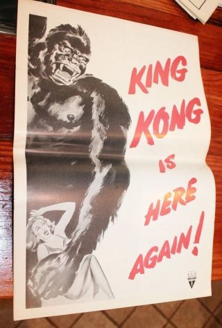 King Kong Double Bill Pressbook I Walked With A Zombie 1956 12 " X 18 " Movie Art