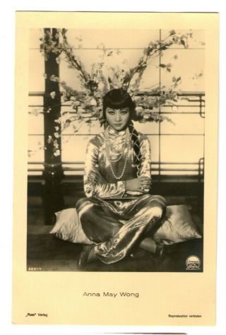 Anna May Wong Vint Art Deco Ross Verlag Photo Postcard