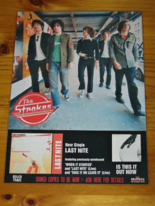 The Strokes - Last Nite - Is This It - Laminated Promo Store Poster