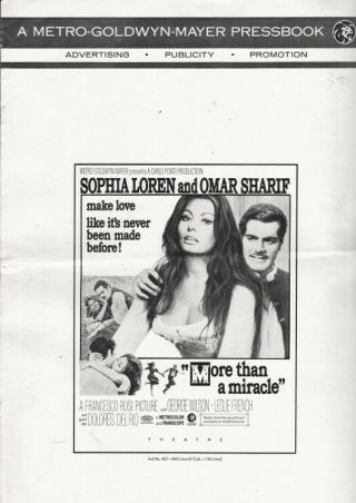 More Than A Miracle Pressbook,  Mgm,  Sophia Loren,  Omar Sharif - - - - Plus Poster - - -