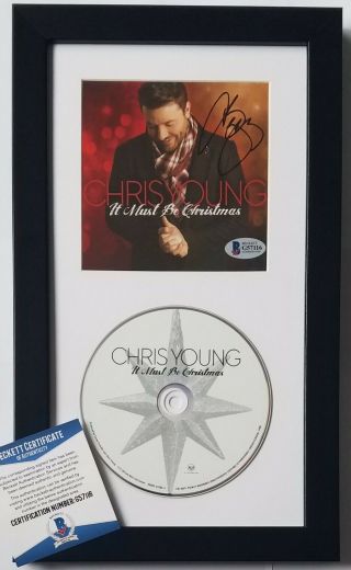 Chris Young Signed Cd Display Bas Beckett Autographed Christmas Xmas Country