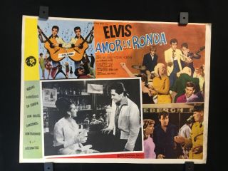 1967 Elvis Presley Double Trouble Mexican Lobby Card Movie Art 16 " X12 "