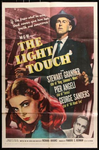 1951 Release 27x41 One Sheet Poster The Light Touch Granger Angeli