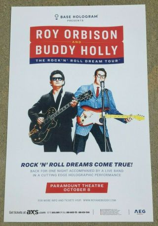 Roy Orbison & Buddy Holly Rock & Roll Dream Tour 2019 Denver 11x17 Promo Poster