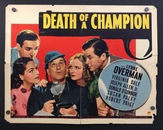 Death Of A Champion Half Sheet Movie Poster 1939 - Overman Hollywood Posters