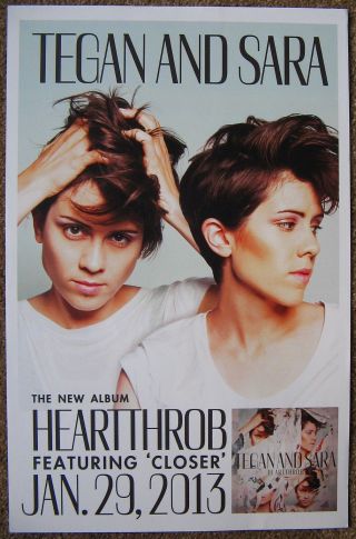 Tegan And Sara Album Poster Heartthrob 11x17