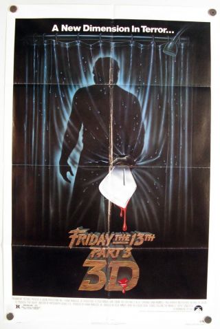 Friday The 13th Part 3 - 3d Style Dana Kimmell Jason Horror Us 1 Sheet 1982