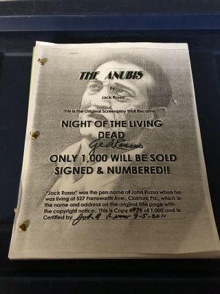 Night Of The Living Dead - 1968 - Signed Romero & Russo Script - Numbered