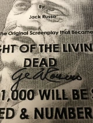 NIGHT OF THE LIVING DEAD - 1968 - Signed ROMERO & RUSSO script - Numbered 3