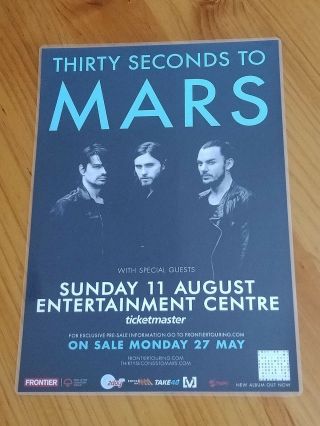 Thirty 30 Seconds To Mars - 2013 Australia Tour - Laminated Tour Poster