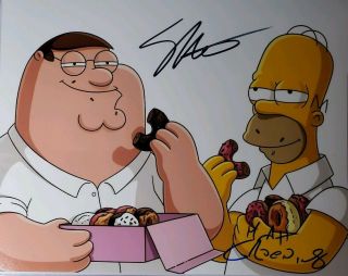 Matt Groening & Seth Macfarlane 2x Signed 8x10 Photo Family Guy & Simpson 
