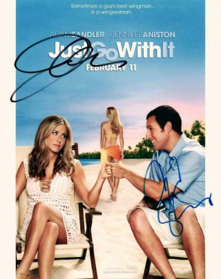Adam Sandler Jennifer Aniston Signed 8x10 Photo Autographed Picture