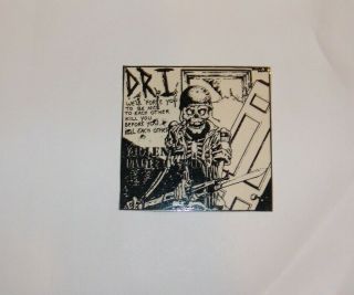 D.  R.  I.  1984 Vinyl - Paper Sticker,  3 " X3 " Texas/norcal Hardcore Crossover Dri