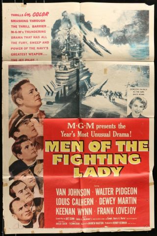 Men Of The Fighting Lady Wwii Ff 1954 1 - Sheet Movie Poster 27 X 41