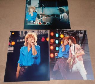Led Zeppelin Jimmy Page Robert Plant 3 Photos 8x10 Liveaid