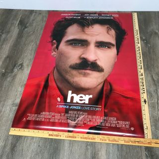 2013 Her Movie Theater Poster Double Sided 27x40 Rolled Joaquin Pheonix