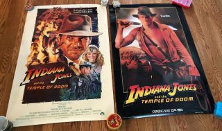 2 Movie Posters Indiana Jones And The Temple Of Doom 1984