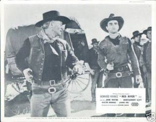 Red River Lobby Card John Wayne Montgomery Clift Guns Drawn Rare