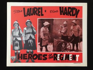 Laurel And Hardy Bonnie Scotland R54 Astor Lobby Card Heroes Of The Regiment 2