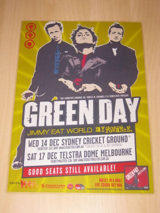 Green Day - Bullet In A Bible Australian Tour - Laminated Tour Poster -